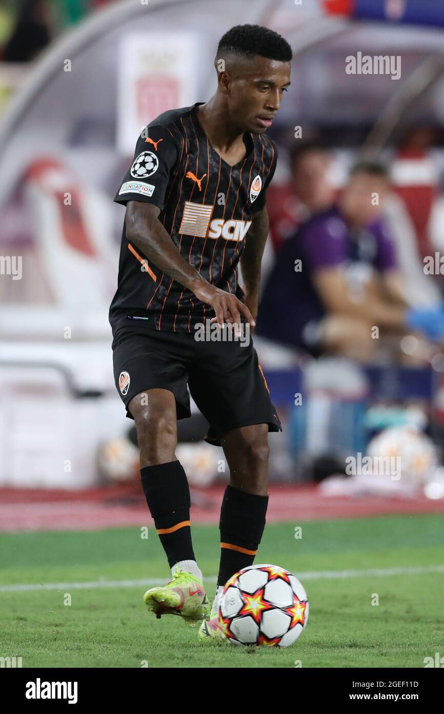 Monaco, Monaco, 17th August 2021. Marcos Antonio of FC Shakhtar Donetsk during the UEFA Champions League match at Stade Louis II, Monaco. Picture credit should read: Jonathan Moscrop / Sportimage Stock Photo