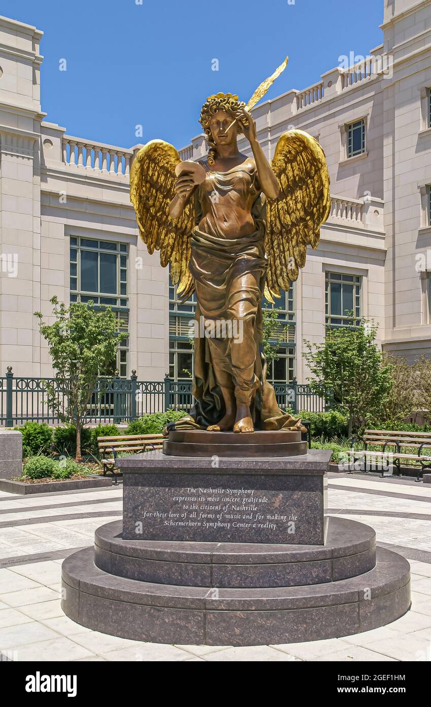Nashville, TN, USA May 20, 2007 Downtown. Bronze and golden statue