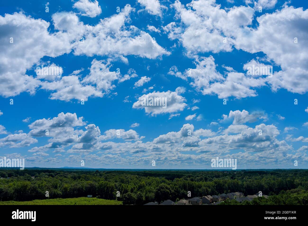 Aerial view of residential neighborhood housing development district