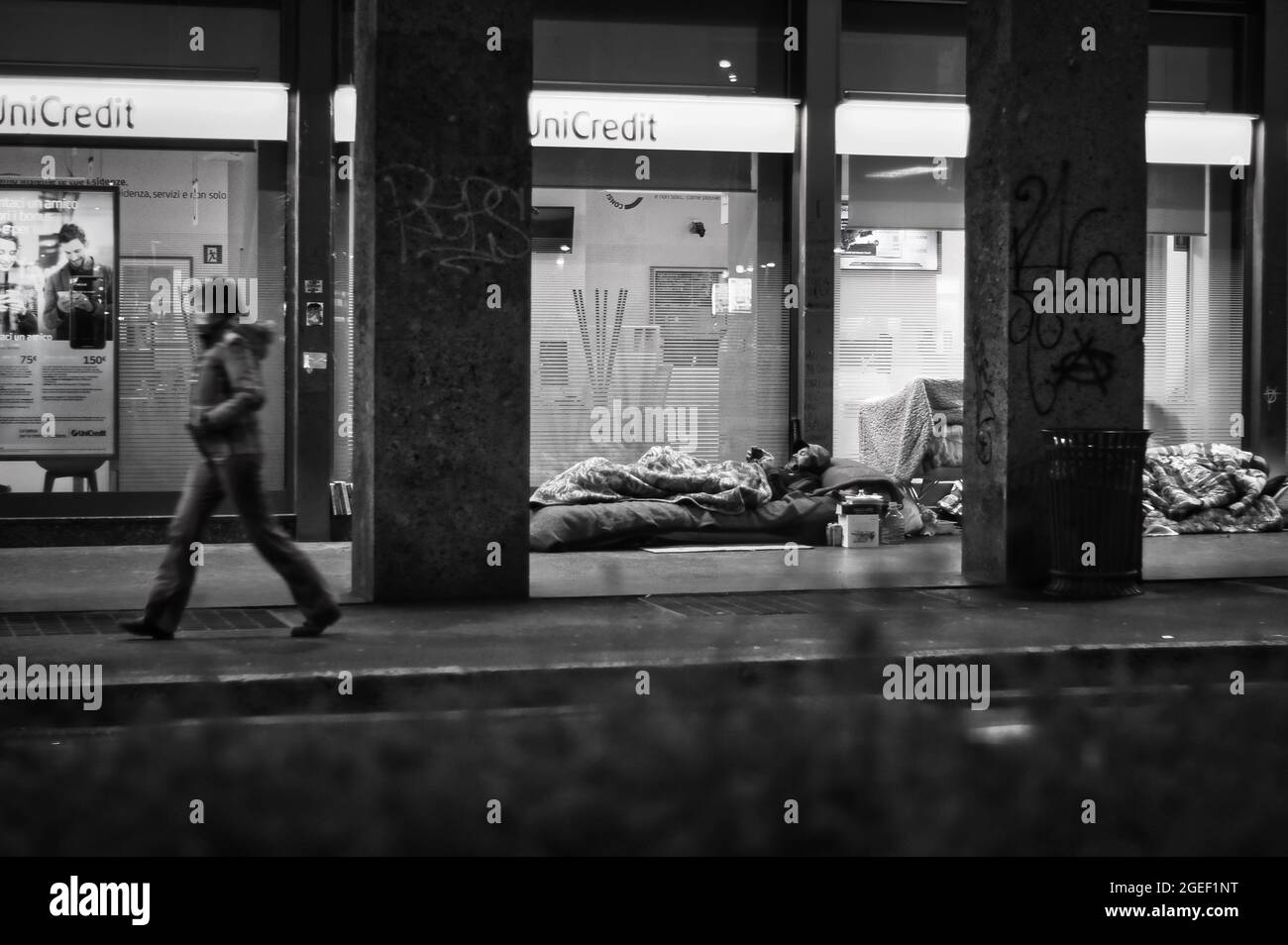 Homeless man lying on sidewalk hi-res stock photography and images - Alamy