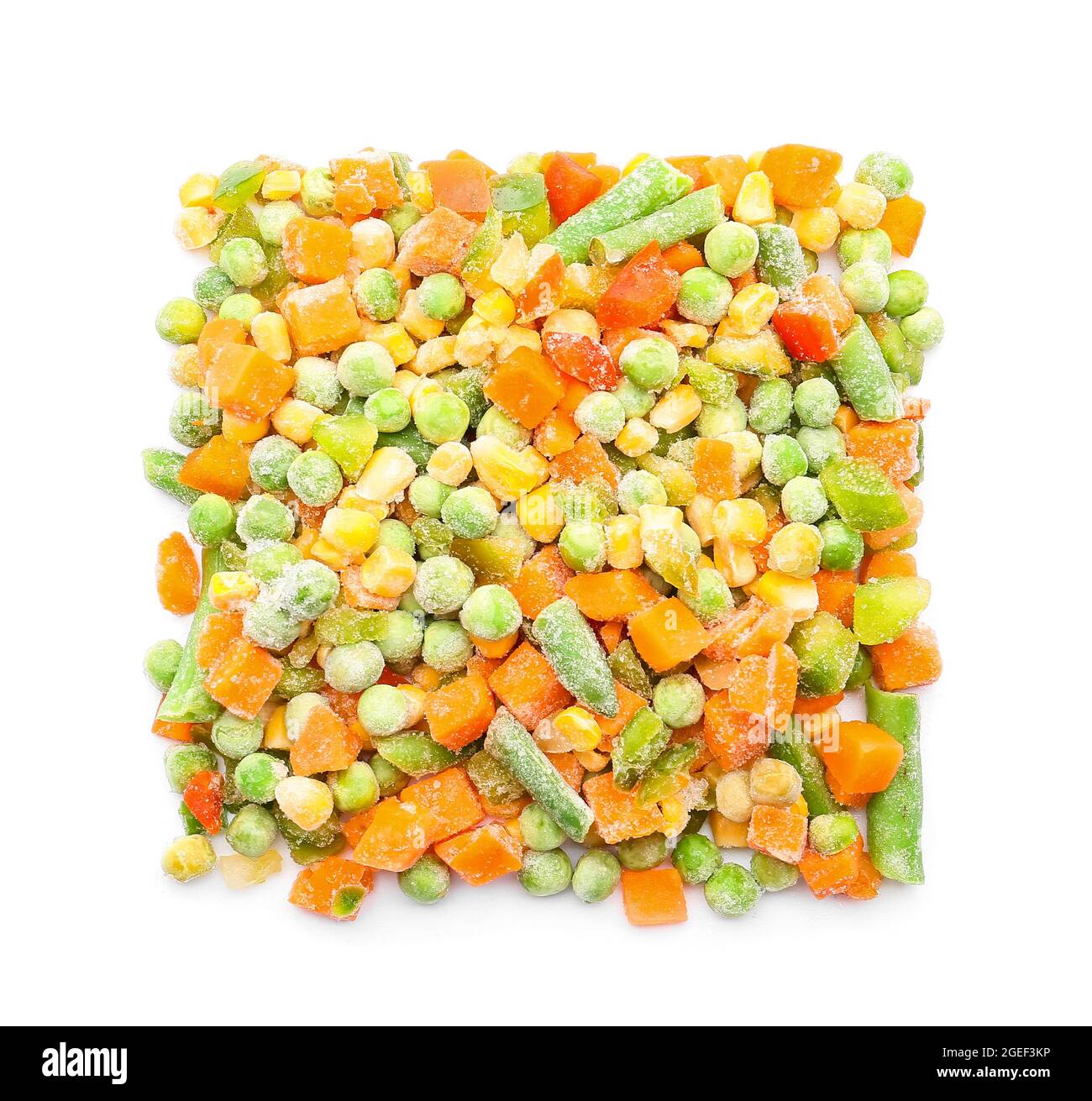 Different frozen vegetables on white background Stock Photo