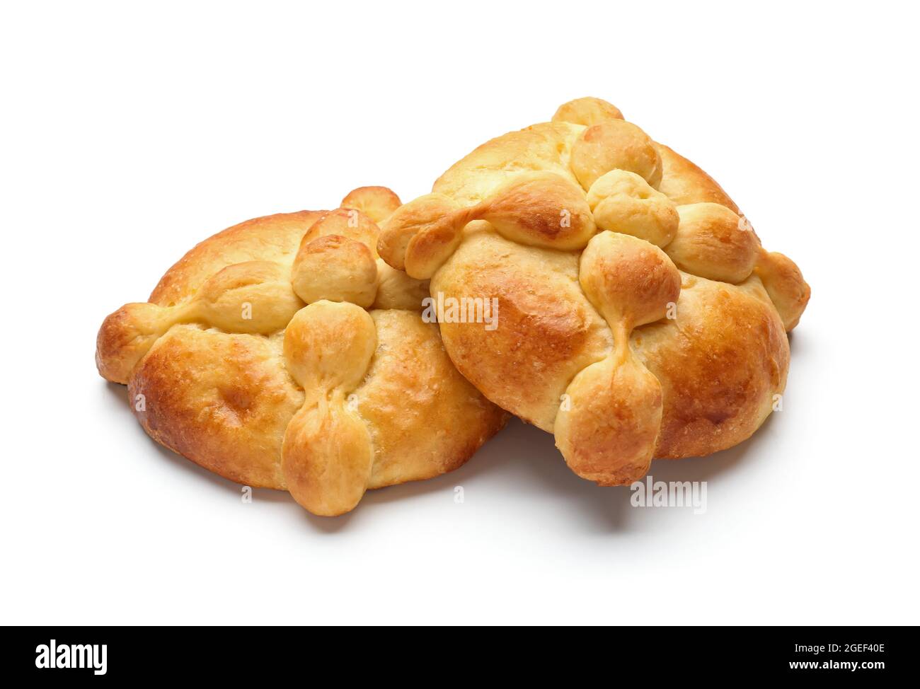 Bread of the dead on white background. Celebration of Mexico's Day of the Dead (El Dia de Muertos) Stock Photo
