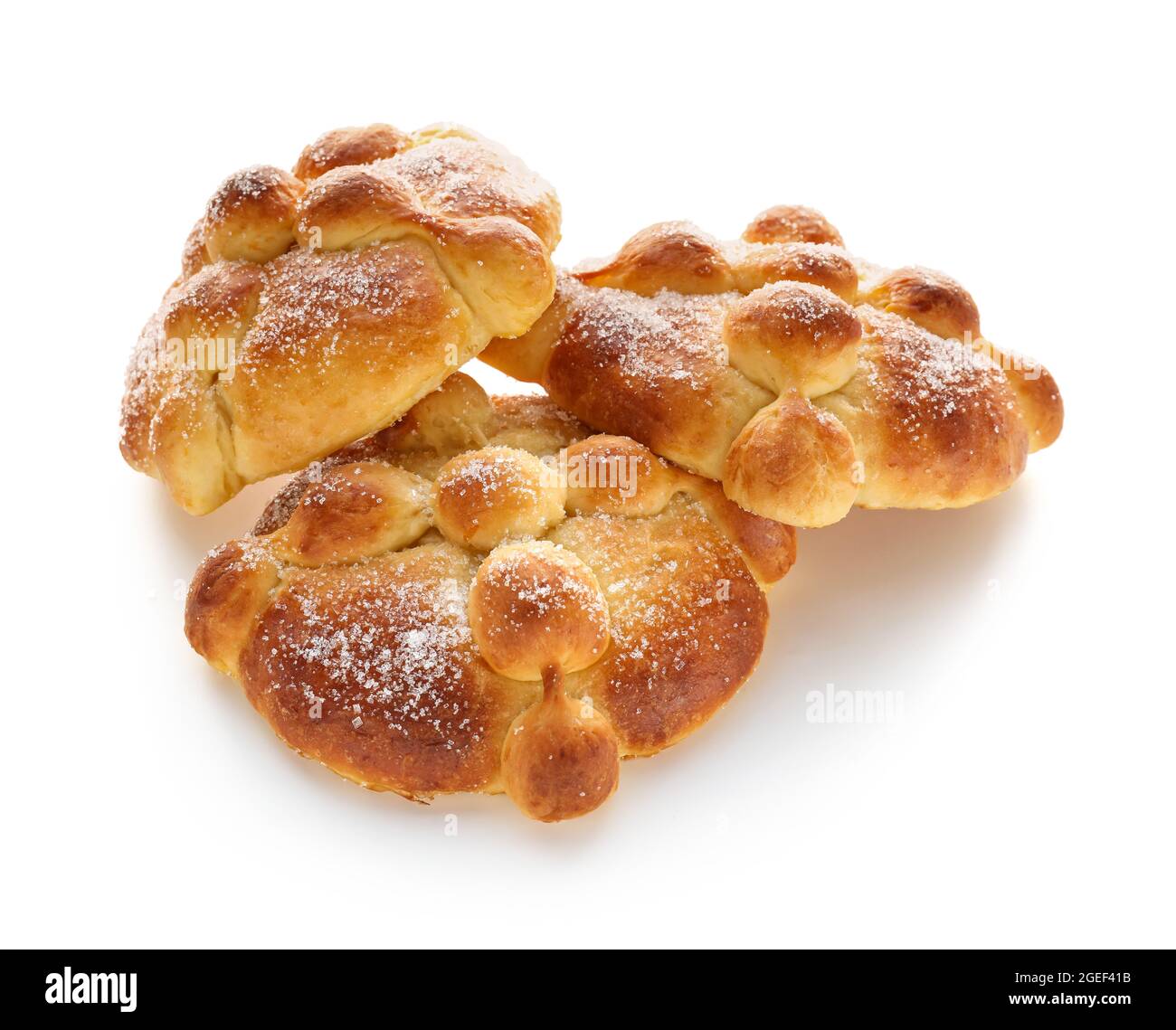 Bread of the dead on white background. Celebration of Mexico's Day of the Dead (El Dia de Muertos) Stock Photo