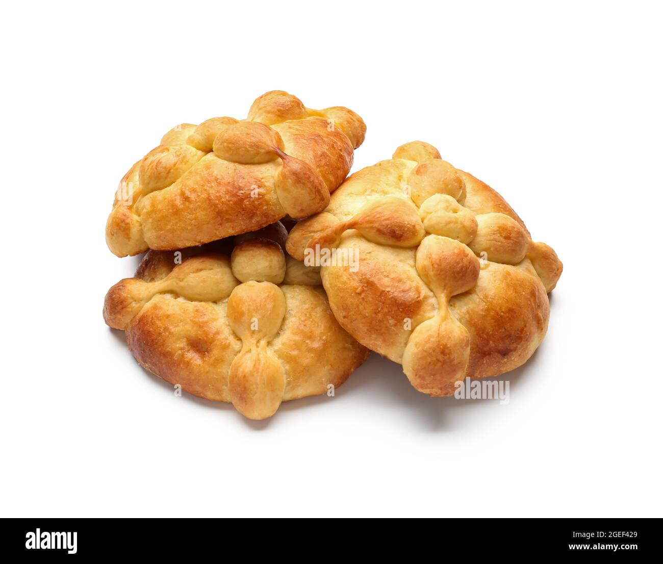 Bread of the dead on white background. Celebration of Mexico's Day of the Dead (El Dia de Muertos) Stock Photo