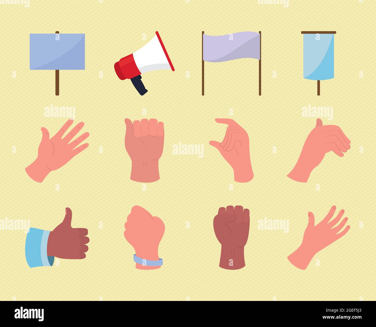 hands and protest icon set Stock Vector Image & Art - Alamy