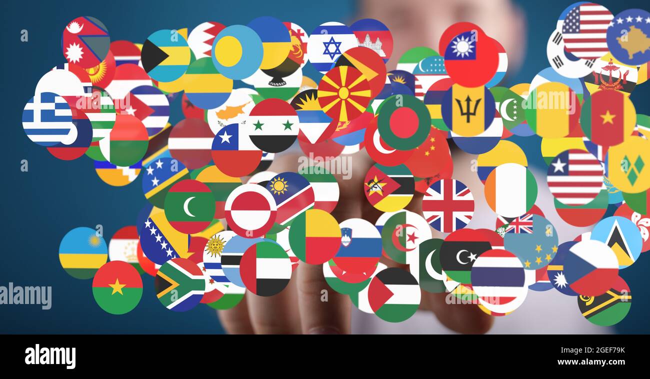 Interconnected world map business travel hi-res stock photography and ...