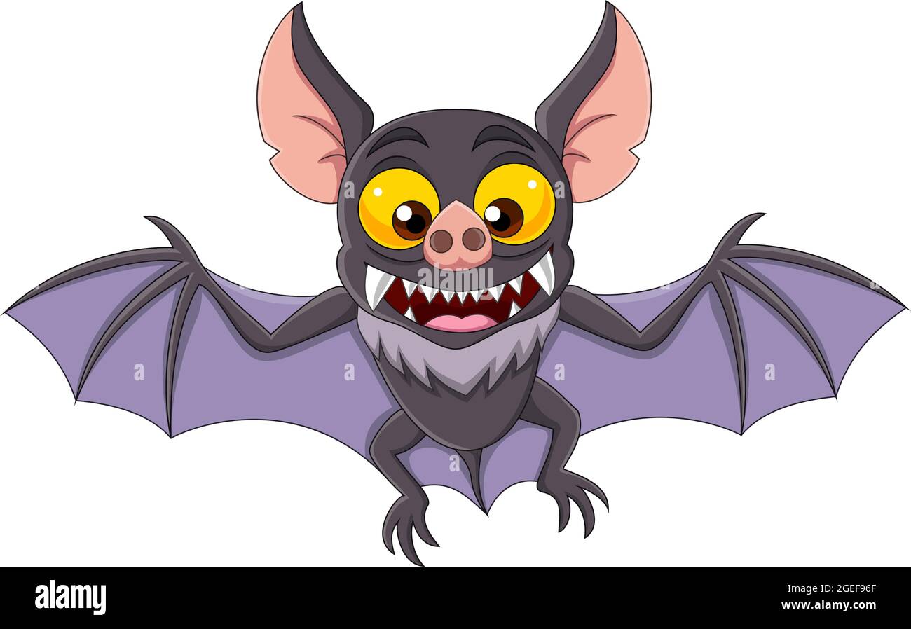 Cartoon bat flying isolated on white background Stock Vector Image