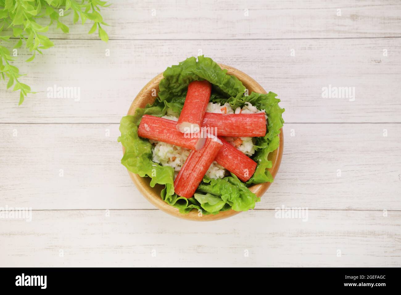 Crab Stick Salad Stock Photo Alamy