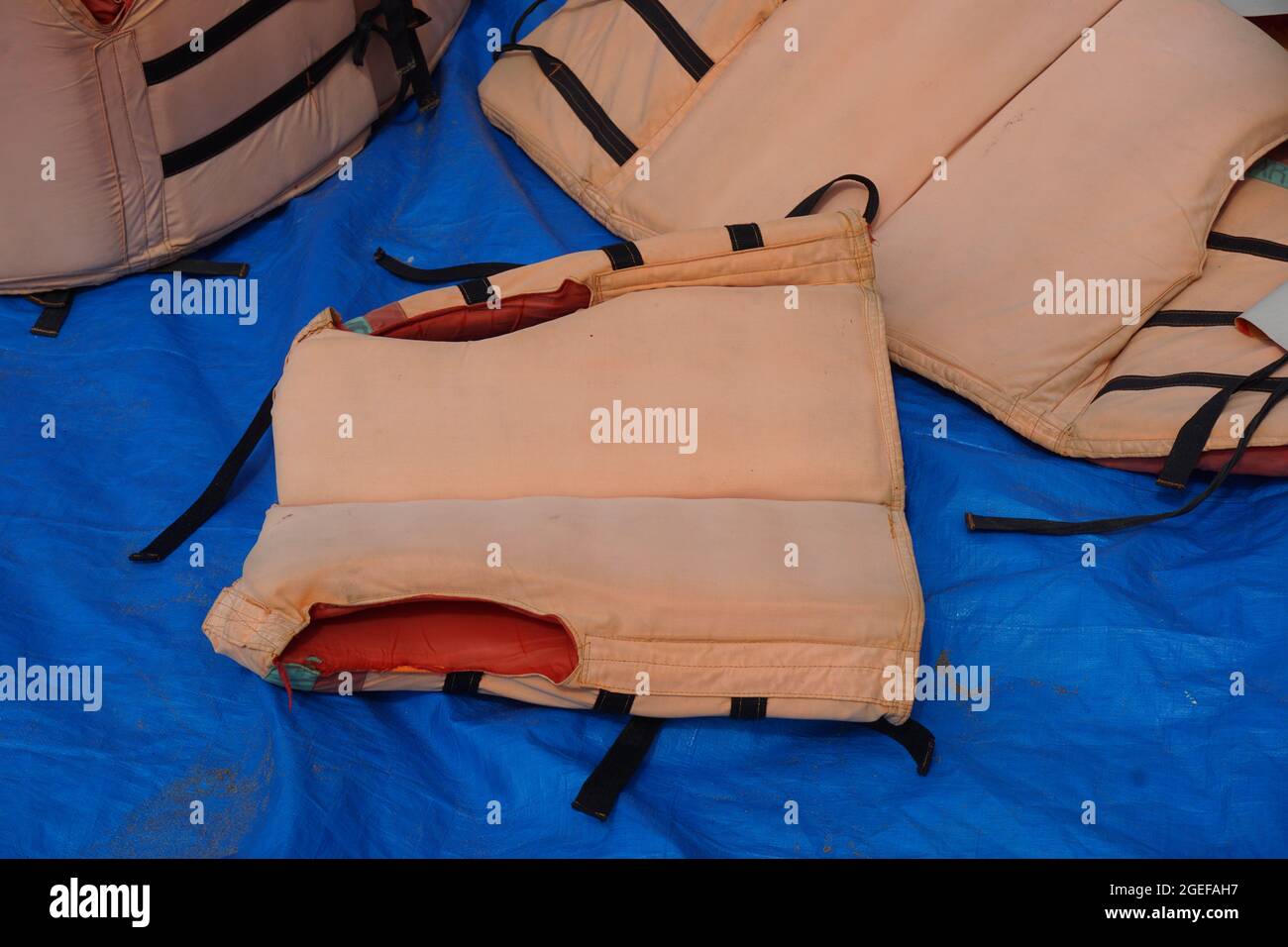 Life jacket with a natural background Stock Photo Alamy
