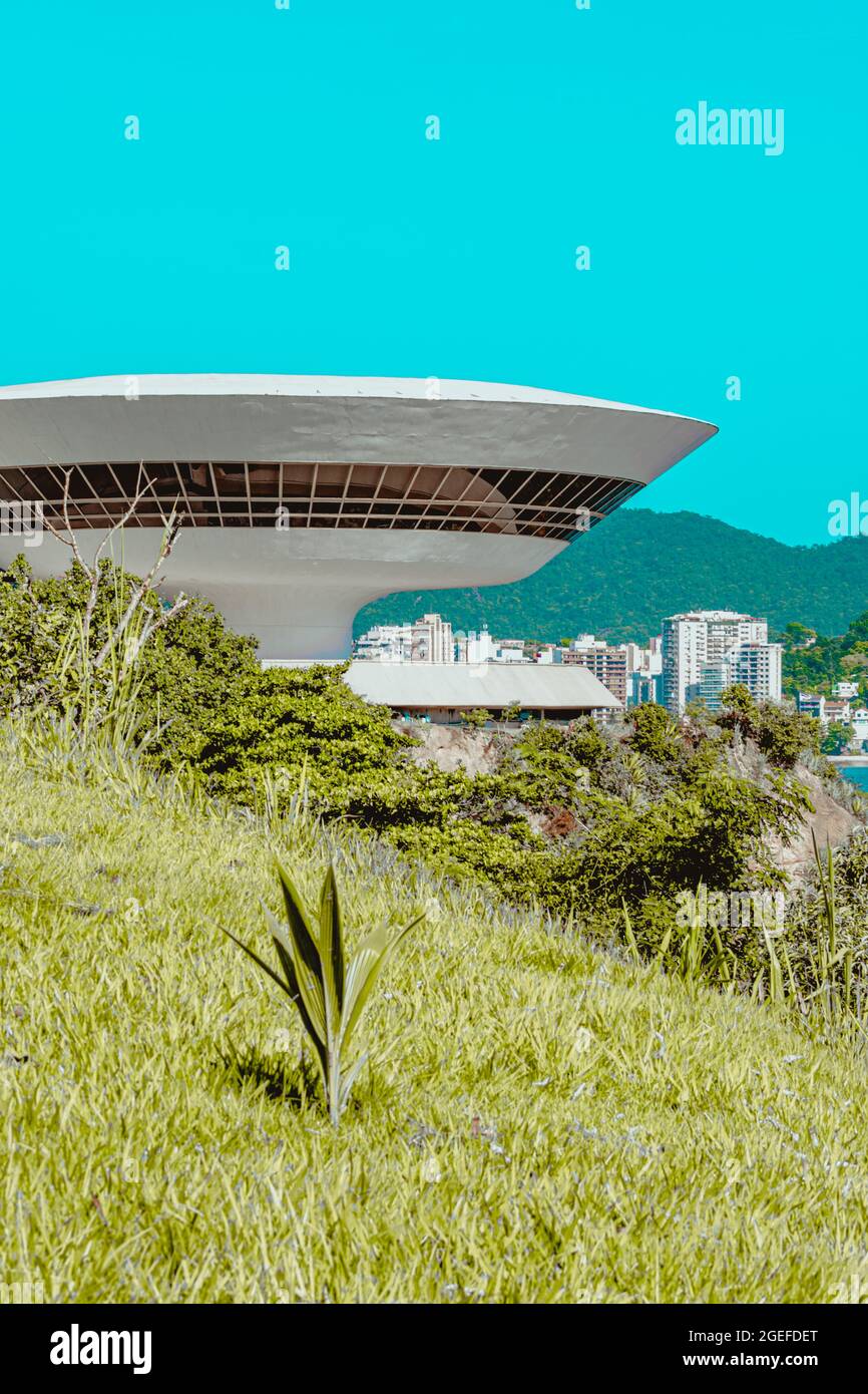 The Museum of Contemporary Art in Niterói designed by Oscar Niemeyer Stock Photo