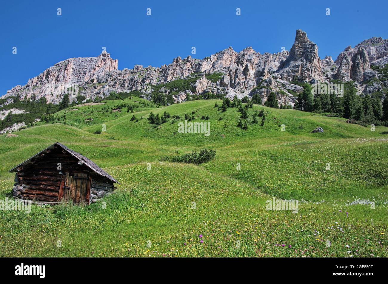 Amazing rocks of Dolomite mountains in Italy Stock Photo - Alamy