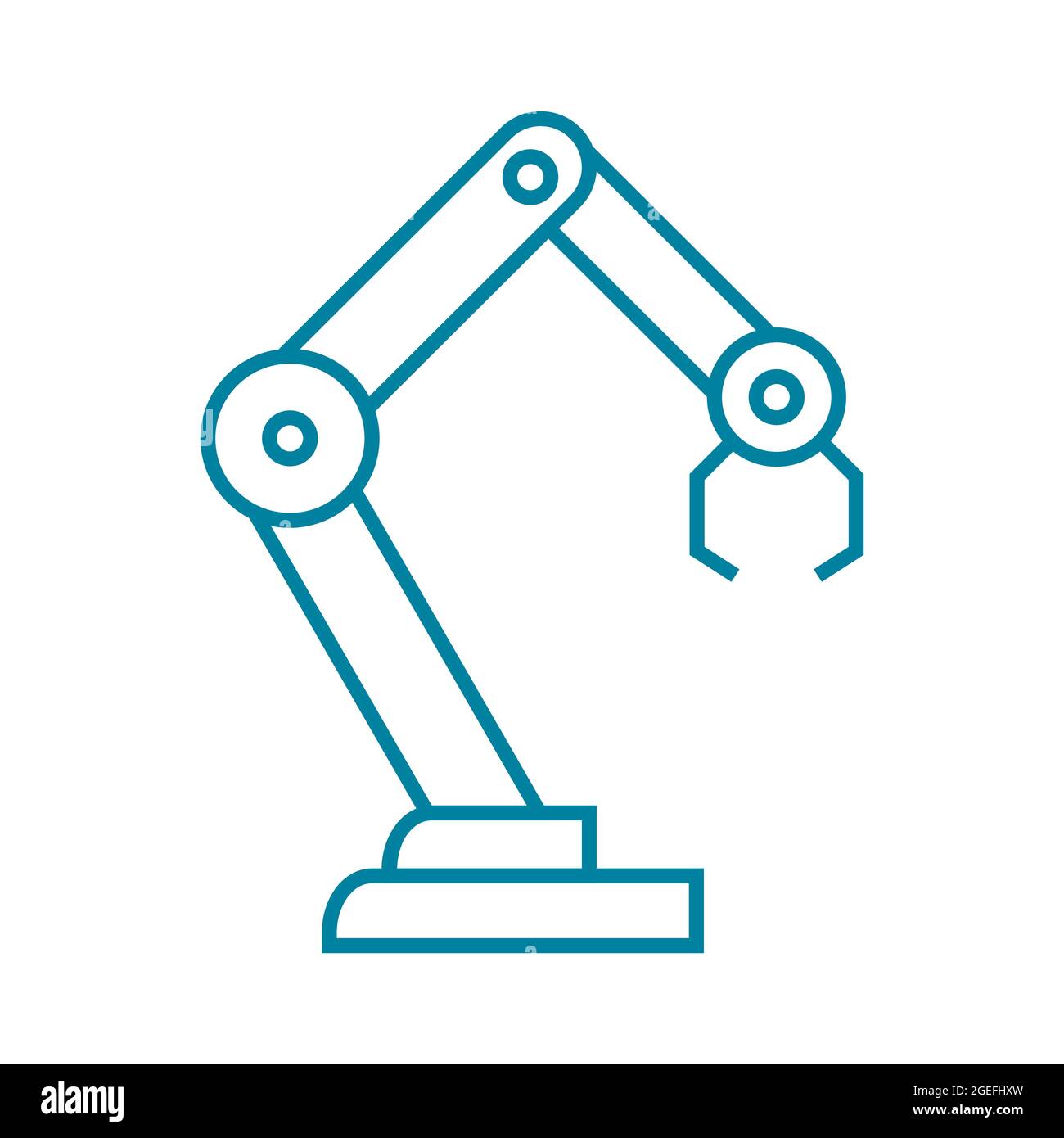 Blue robotic arm line icon. Automation process in industry. Innovation and  Artificial intelligence. Factory mechanical robot symbol. Vector, outline  Stock Vector Image & Art - Alamy