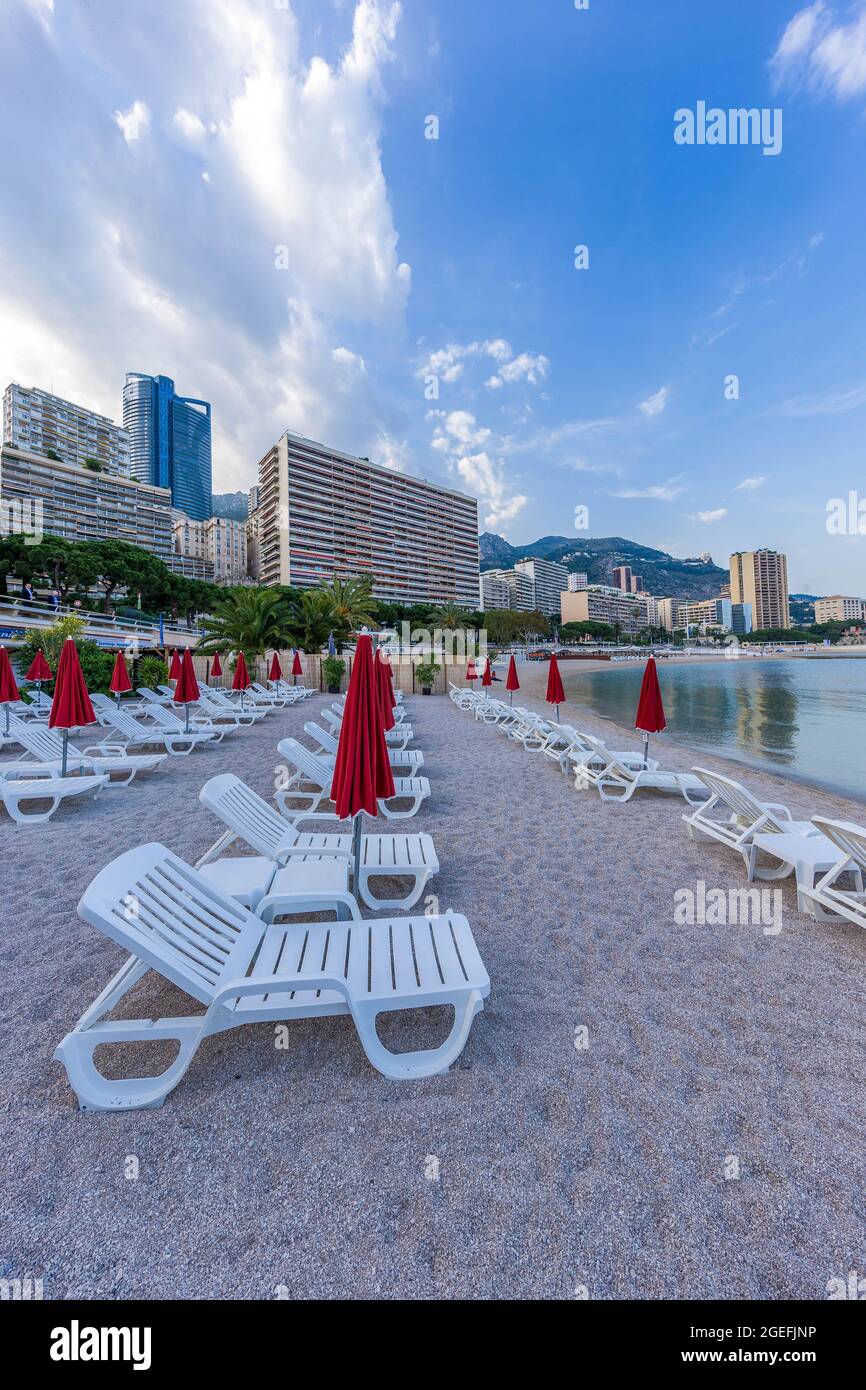 PRINCIPAUTY OF MONACO, LARVOTTO BEACH Stock Photo