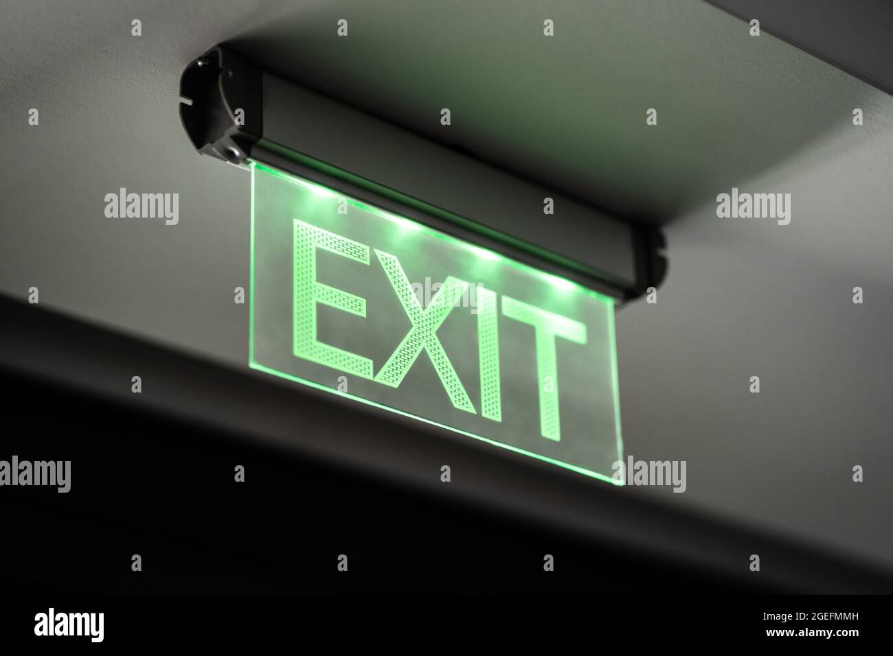 Emergency Fire Exit Light Sign And Symbol Stock Photo