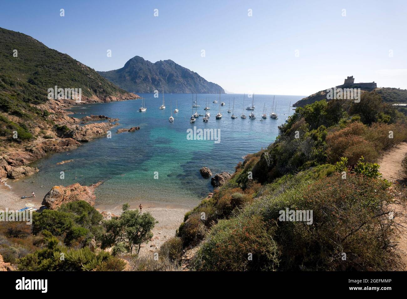 FRANCE. NORTHERN-CORSICA (2B) SMALL PORT OF GIROLATA Stock Photo - Alamy