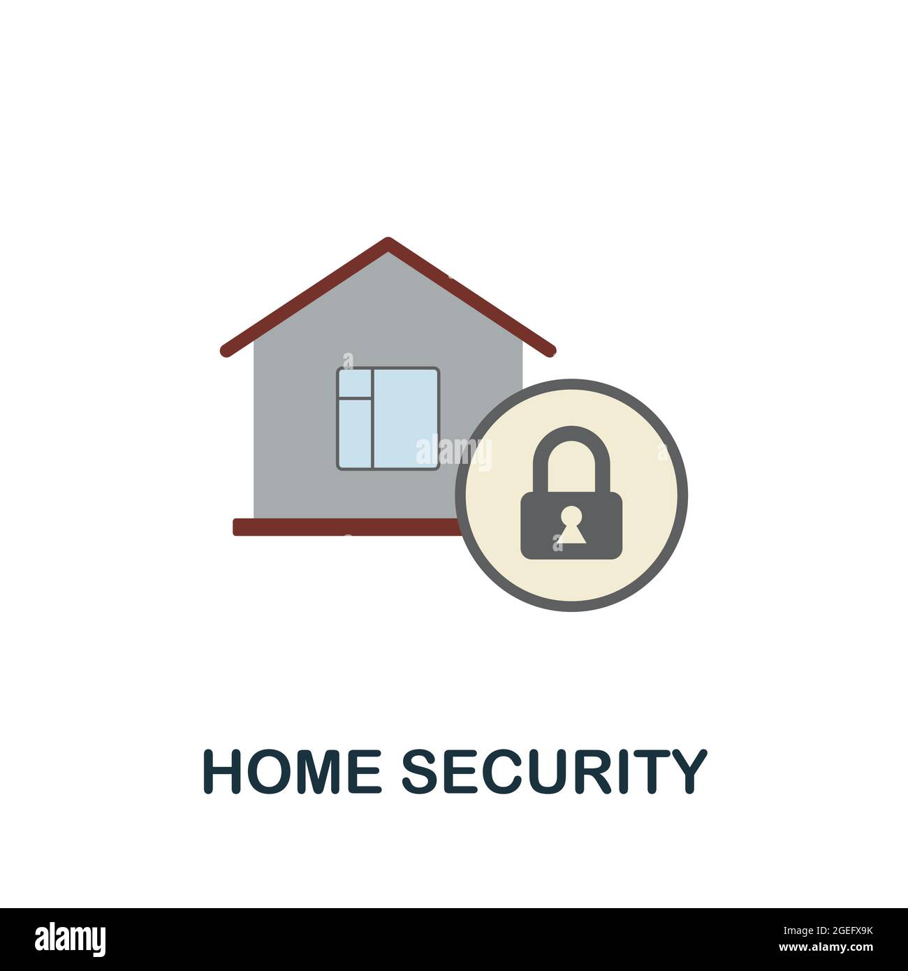 Home Security flat icon. Colored sign from collection. Creative Home Security icon illustration for web design, infographics and more Stock Vector