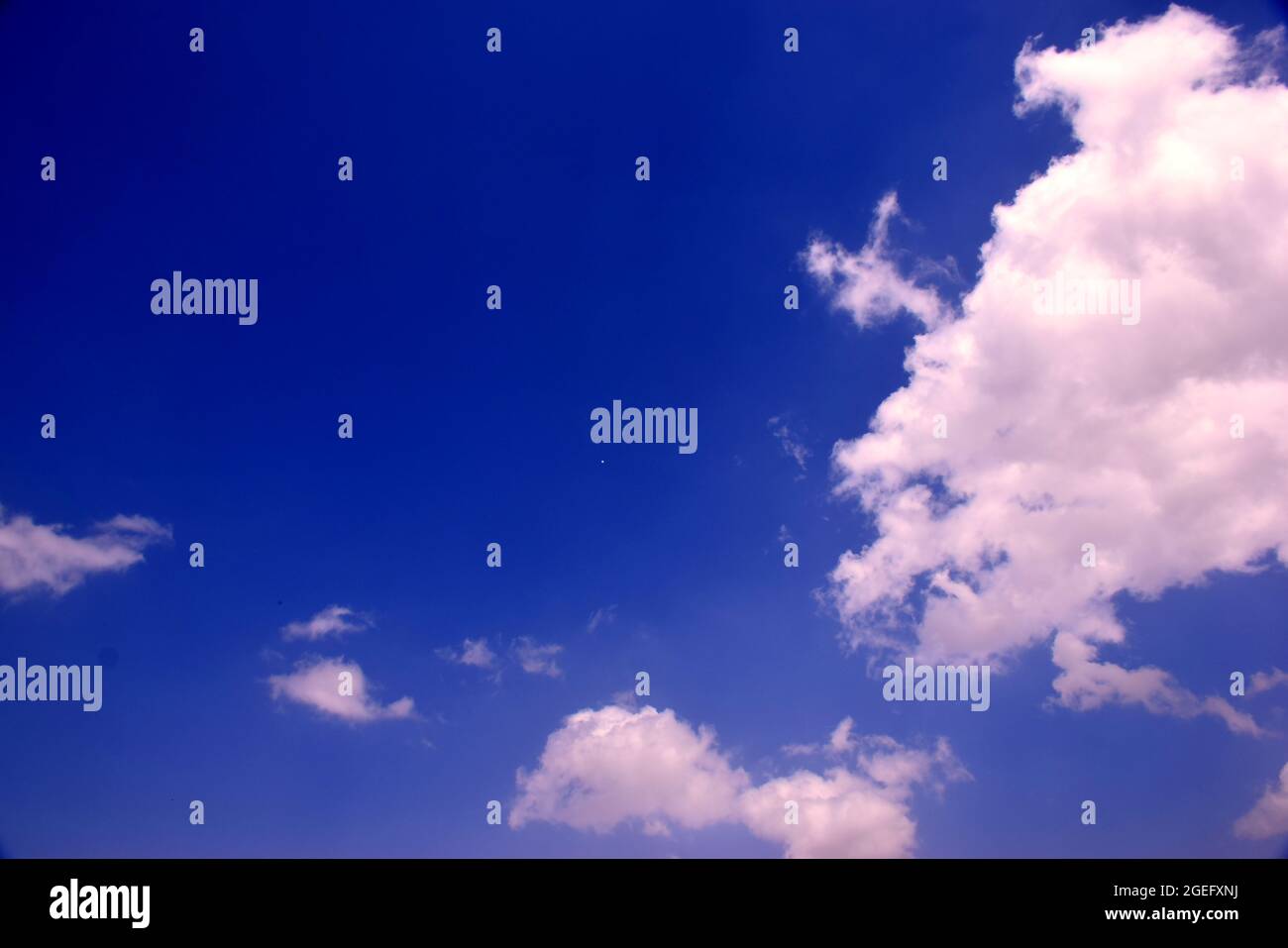 Beautiful blue sky and white cloud background. Stock Photo