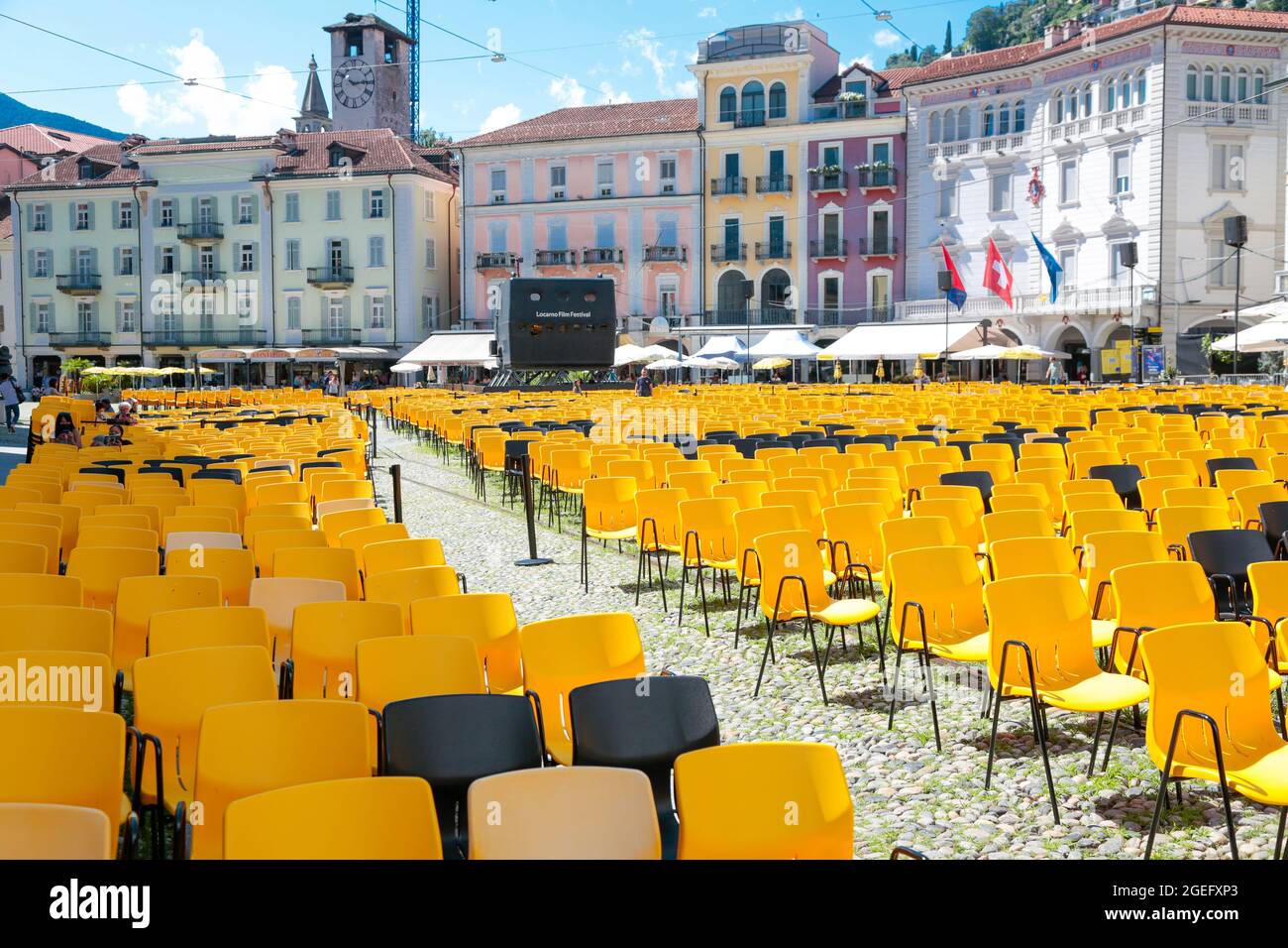 Annual International Locarno Film Festival, famous international cinema  festival based in at the Piazza Grande in Locarno, Switzerland Stock Photo  - Alamy