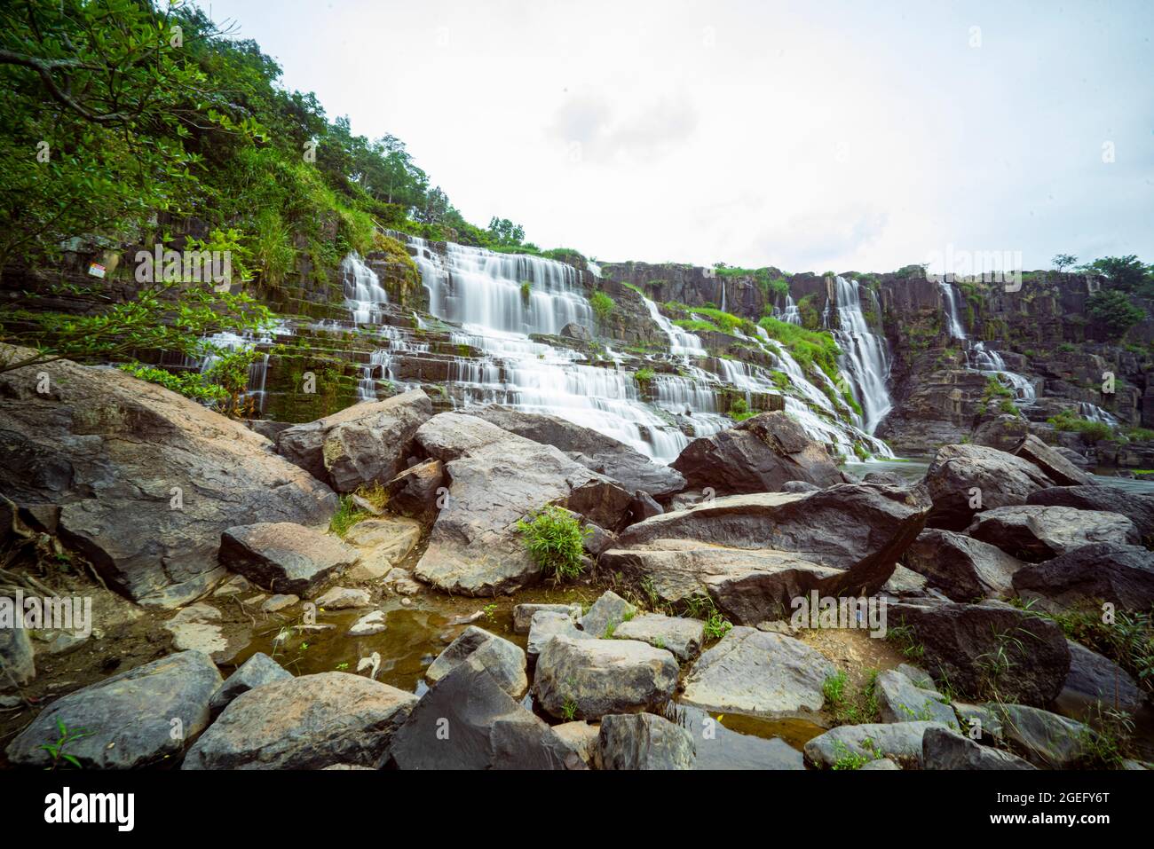 Nice Pongour waterfall Lam Dong province southern Vietnam Stock Photo