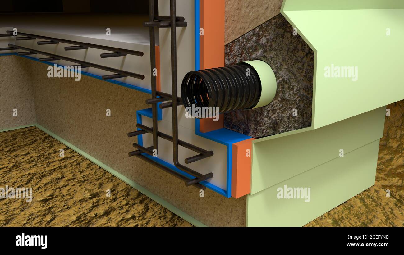 home base drain system - digital industrial 3D rendering Stock Photo ...