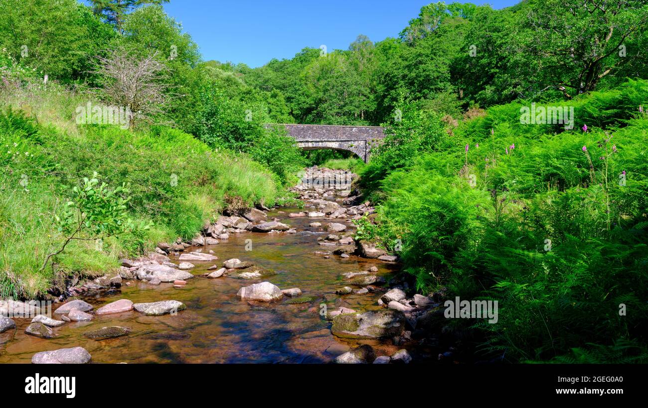 TalyBont, Wales July 16, 2021 The bridge of the Caerfanell at