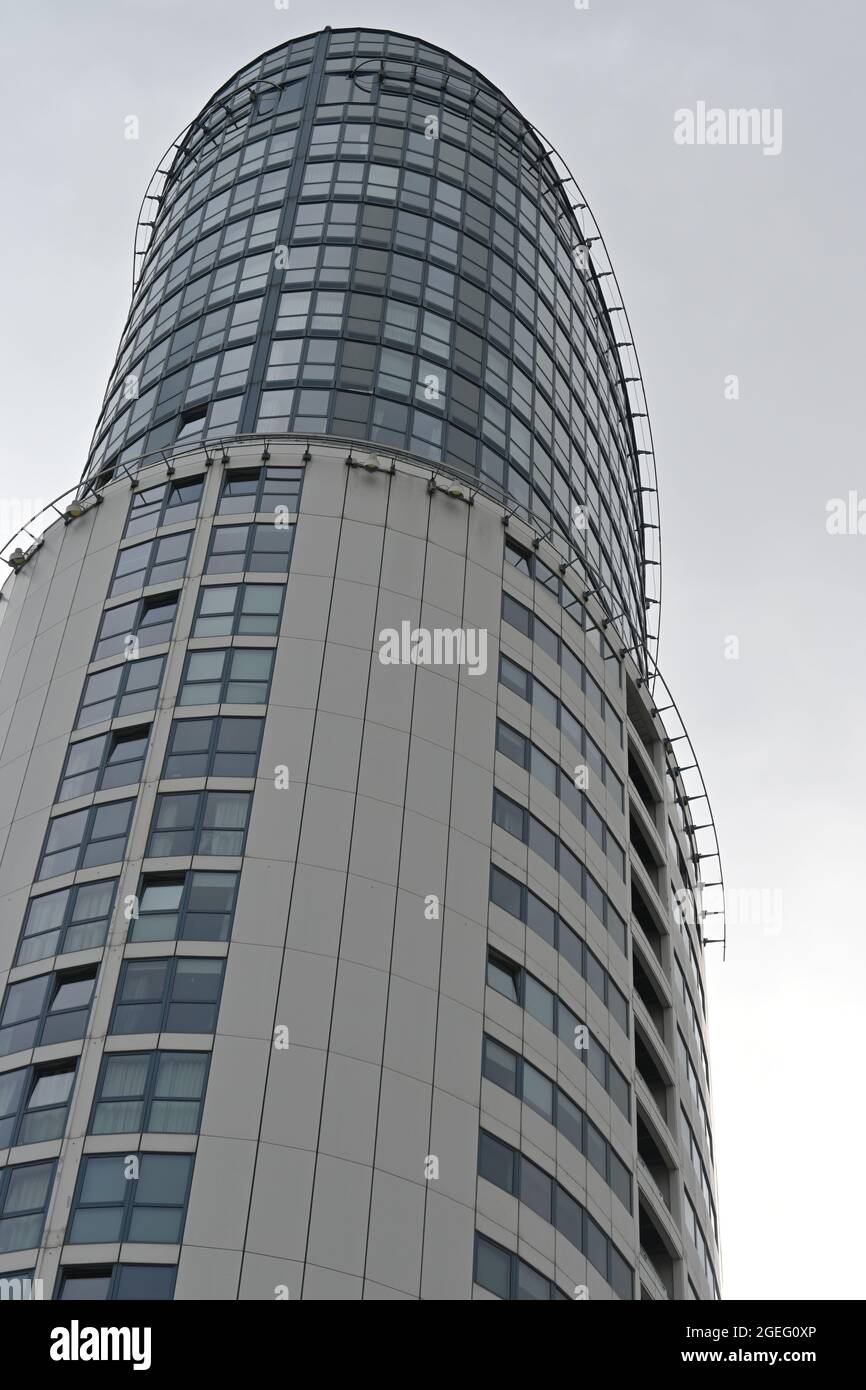 Image showcasing High Rise apartments in Portsmouth Harbour Stock Photo - Alamy