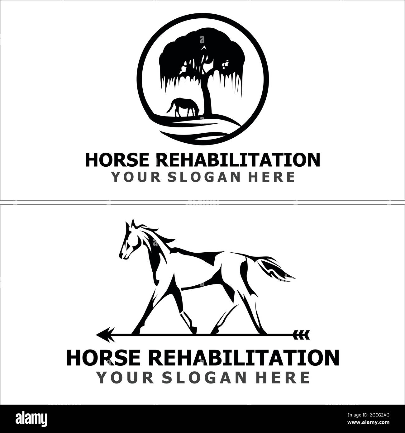 Illustration vector horse logo design Stock Vector