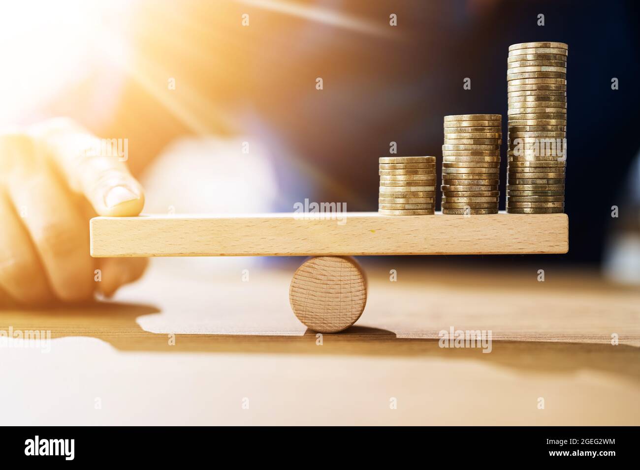 Financial Leverage And Money Balance. Finance And Price Stock Photo