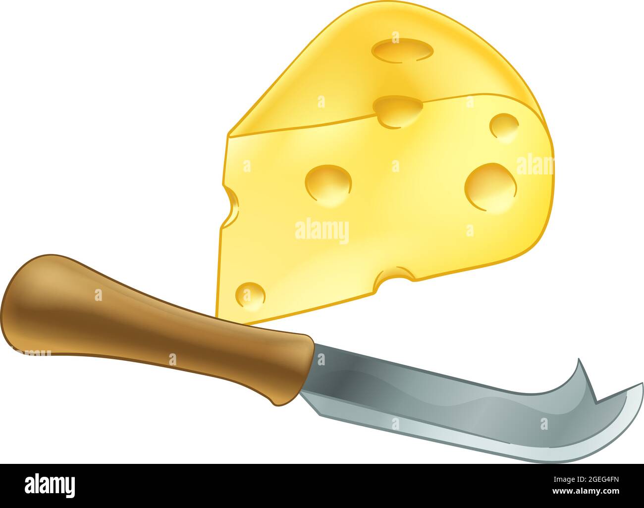 Swiss Cheese and Knife Cartoon Illustration Stock Vector Image & Art