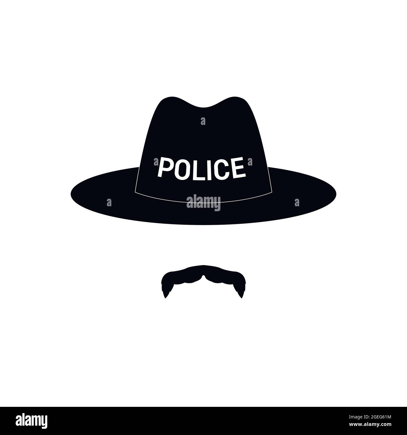 Sheriff avatar. Mustachioed policeman in hat. Vector illustration. Stock Vector