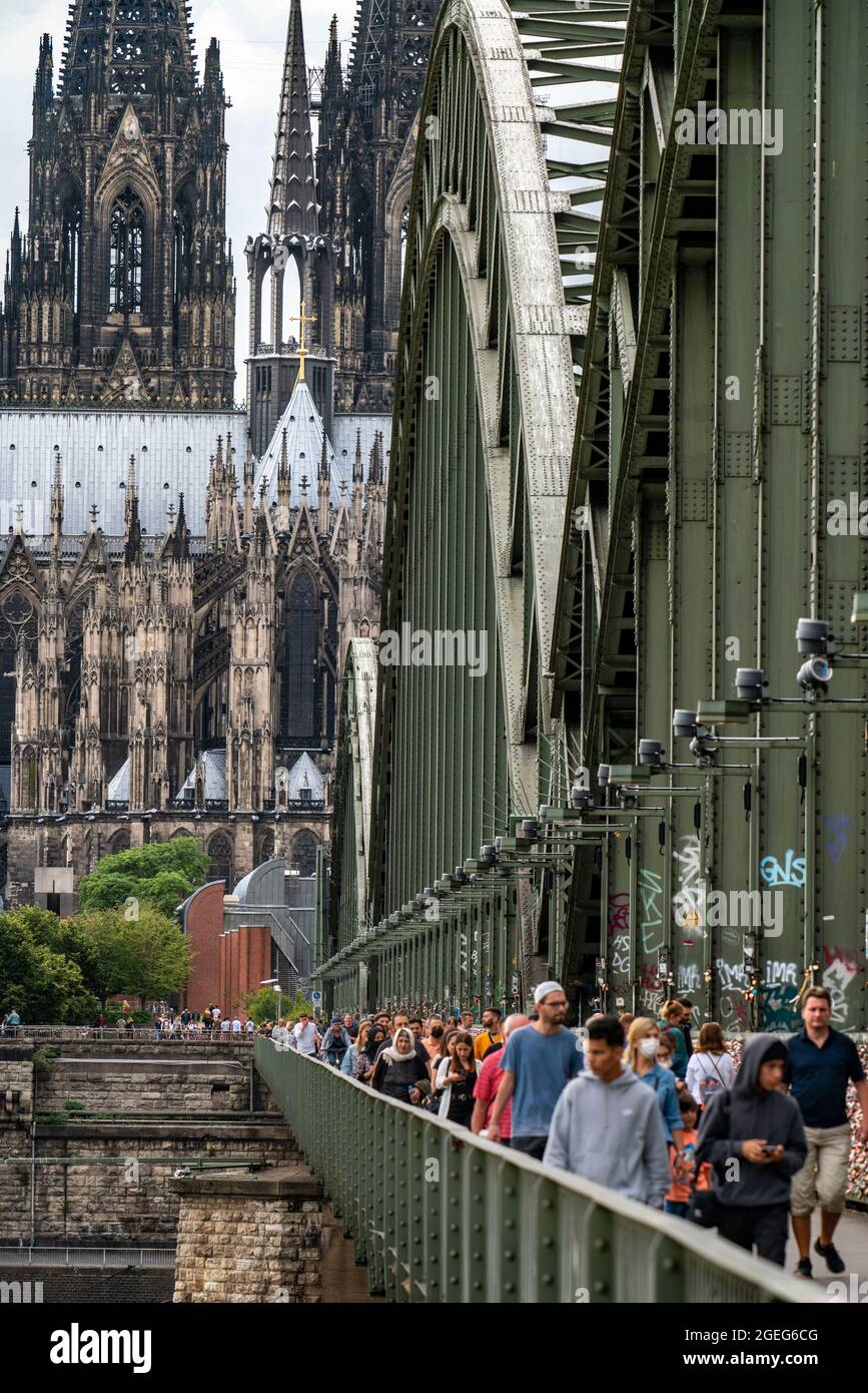 Cologne Cathedral People On The Hohenzollern Bridge Cologne NRW