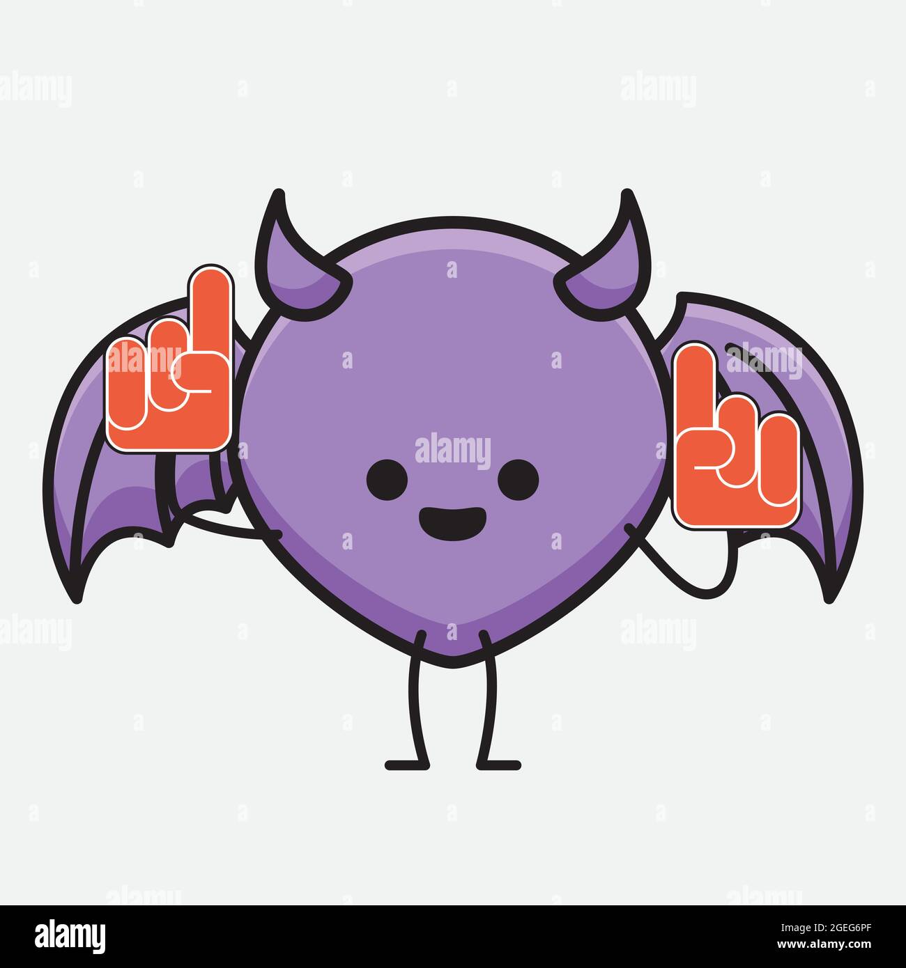 Vector Illustration of Devil Bat Character with cute face and simple ...