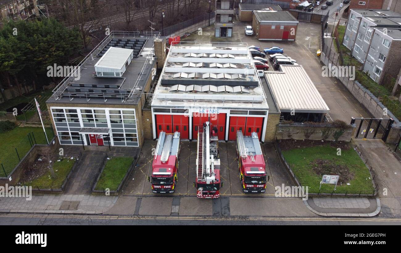 Aerial photograph of Tottenham Fire Station, St Loys Road, London N17