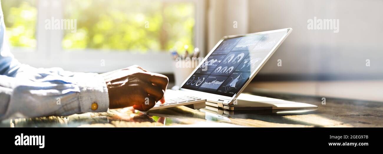 Digital Data Technology. KPI Business Dashboard Technology Stock Photo