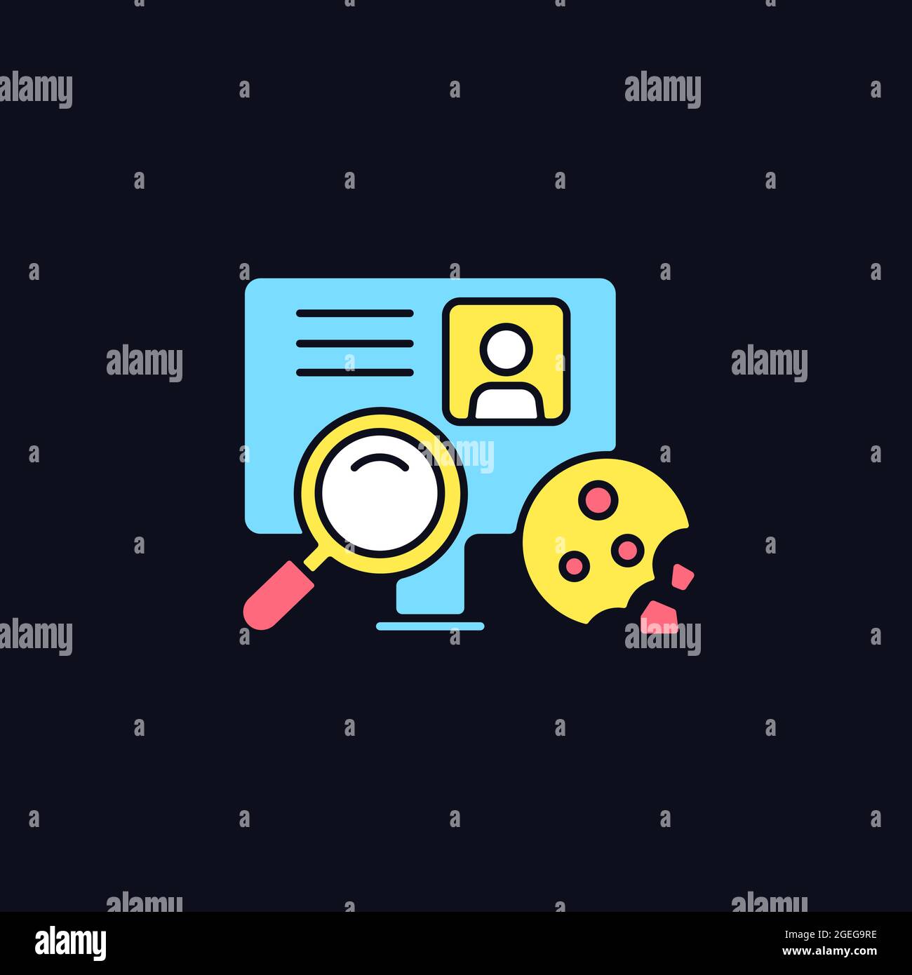Cookie id RGB color icon for dark theme Stock Vector