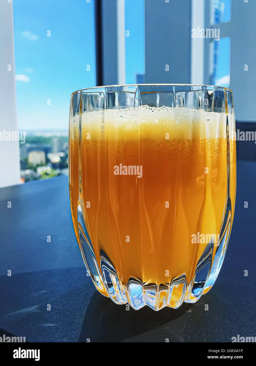 Healthy drink, fruit vitamins and beverage menu, fresh orange juice in  luxury restaurant outdoors, food service and hotel breakfast concept Stock  Photo - Alamy