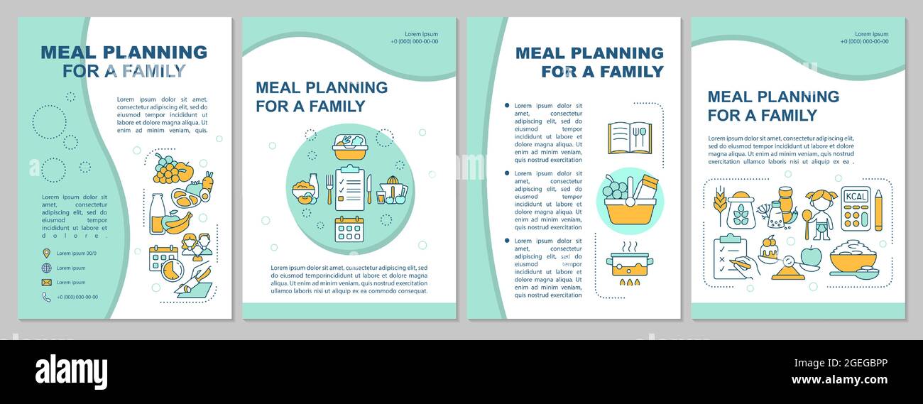 Meal planning for family blue brochure template Stock Vector Image Meal planning for family blue brochure template Stock Vector Image