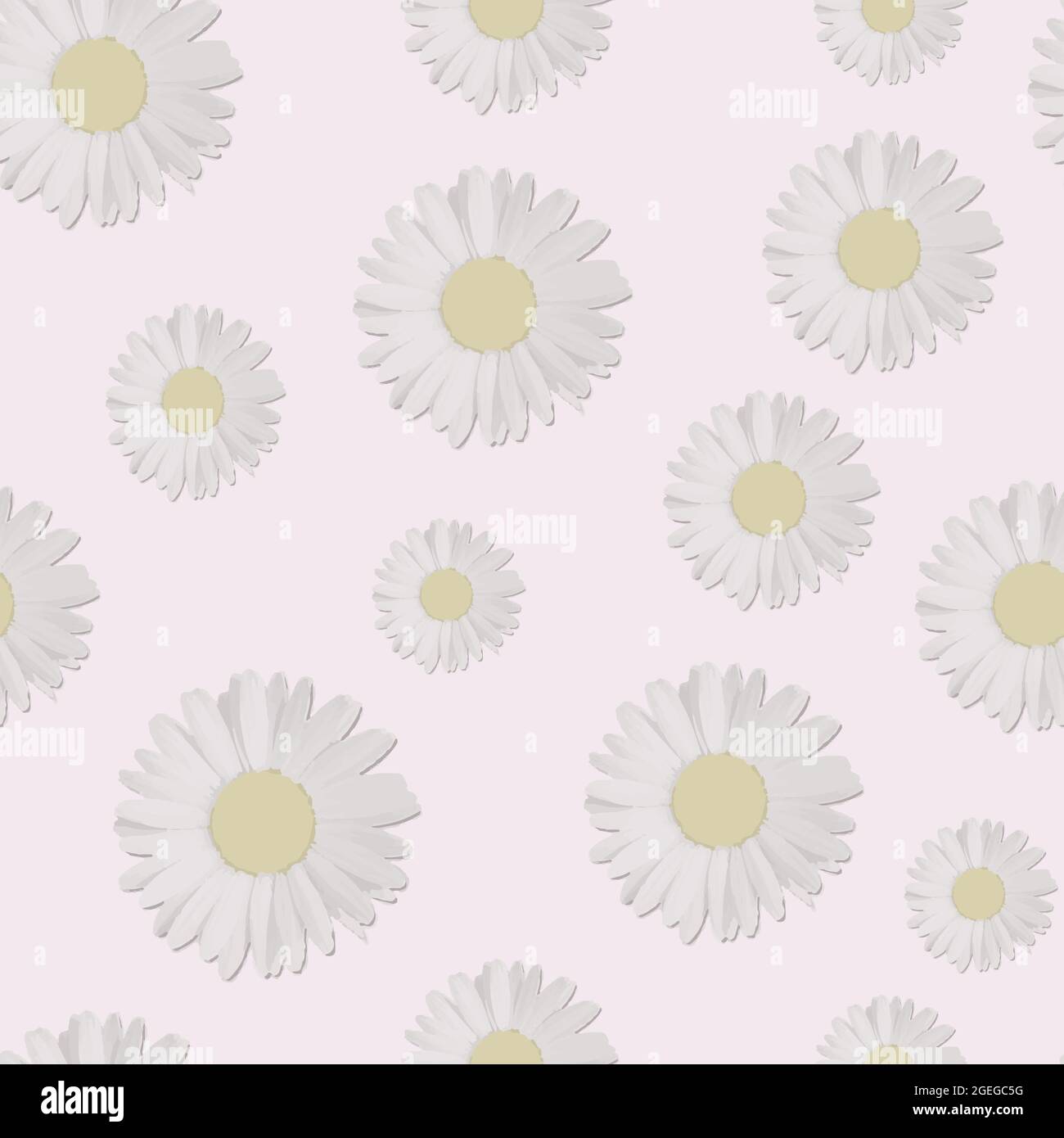 Seamless floral pattern. Repeat white flower on pink background. Vector and illustration design. Stock Vector