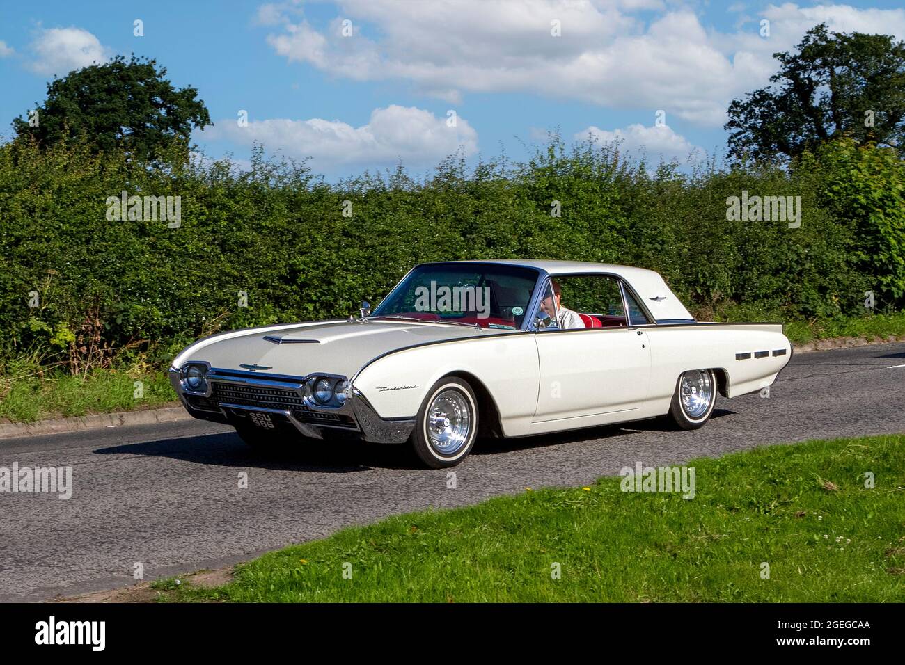 A front view of 1960s American Classic Ford Thunderbird Jet age vintage classic car retro driver vehicle automobile Stock Photo