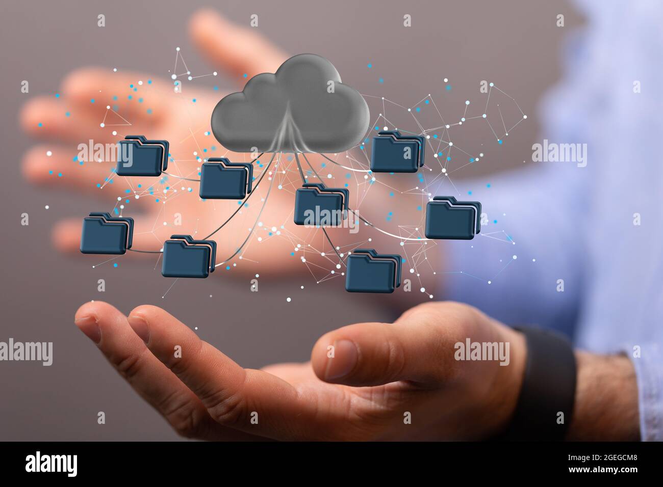 Artificial Intelligence Cloud technology. Integrated digital web concept background Stock Photo
