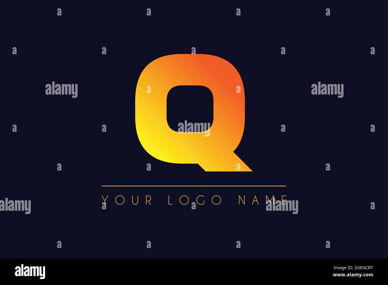 Initial Letter Q Font with Gradient Color  icon logo design illustration Stock Vector