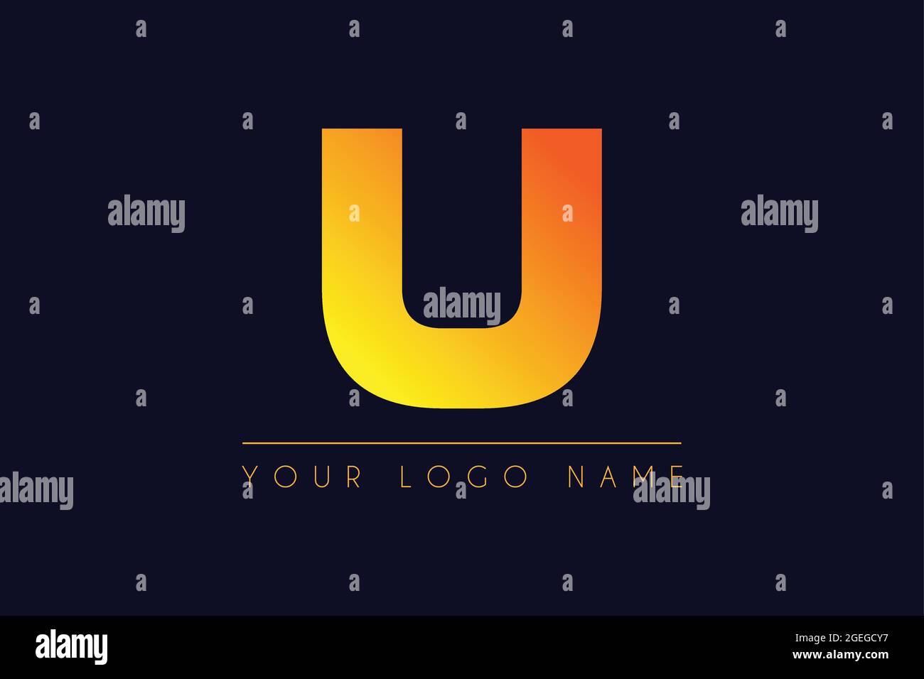 Initial Letter U Font with Gradient Color  icon logo design illustration Stock Vector