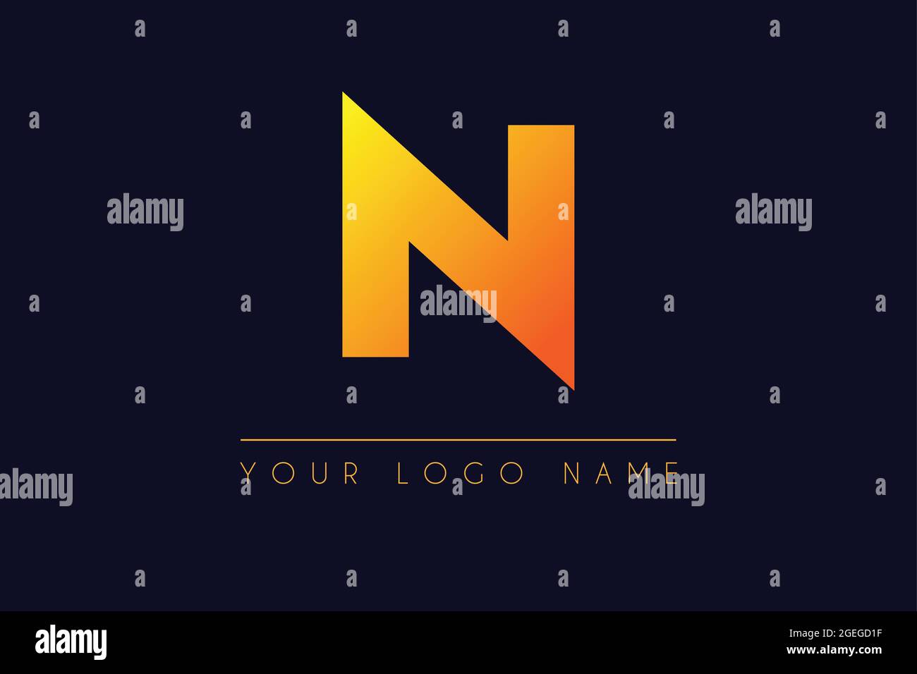 Initial Letter N Font with Gradient Color icon logo design vector