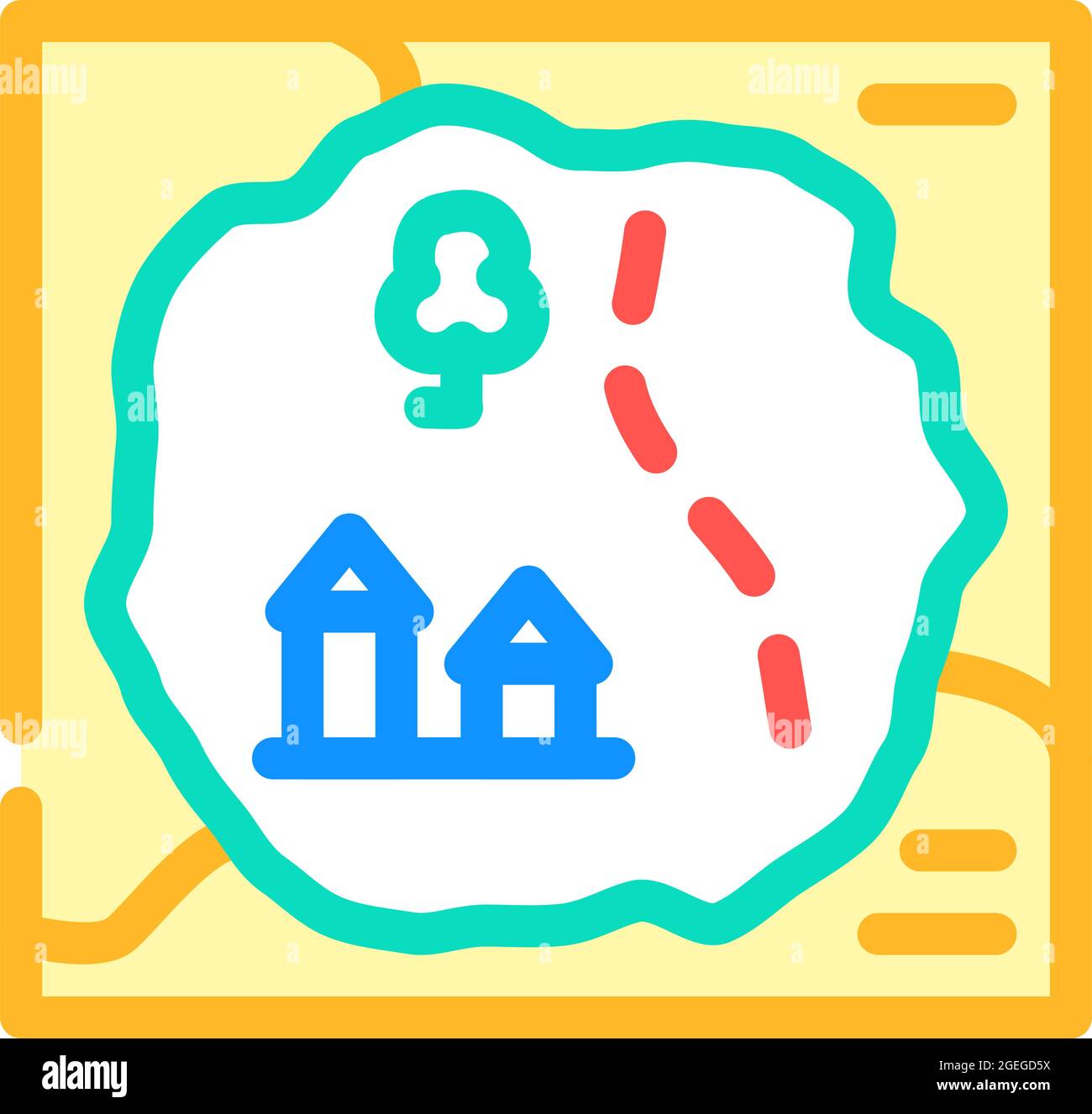 vintage map fairy tale color icon vector illustration Stock Vector ...