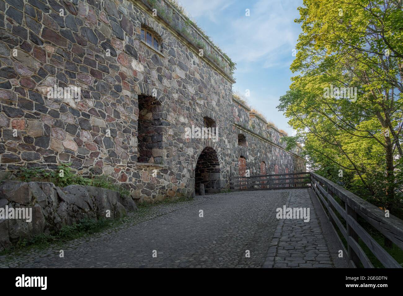 Walls at Fortress of Suomenlinna - Helsinki, Finland Stock Photo