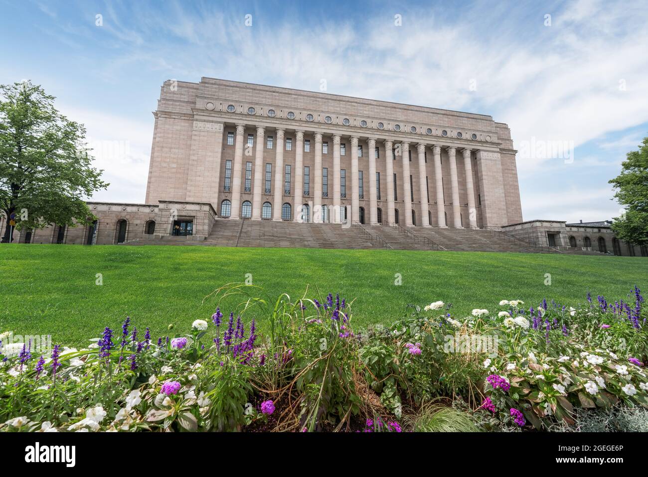 Parliament House - Parliament of Finland Building - Helsinki, Finland Stock Photo