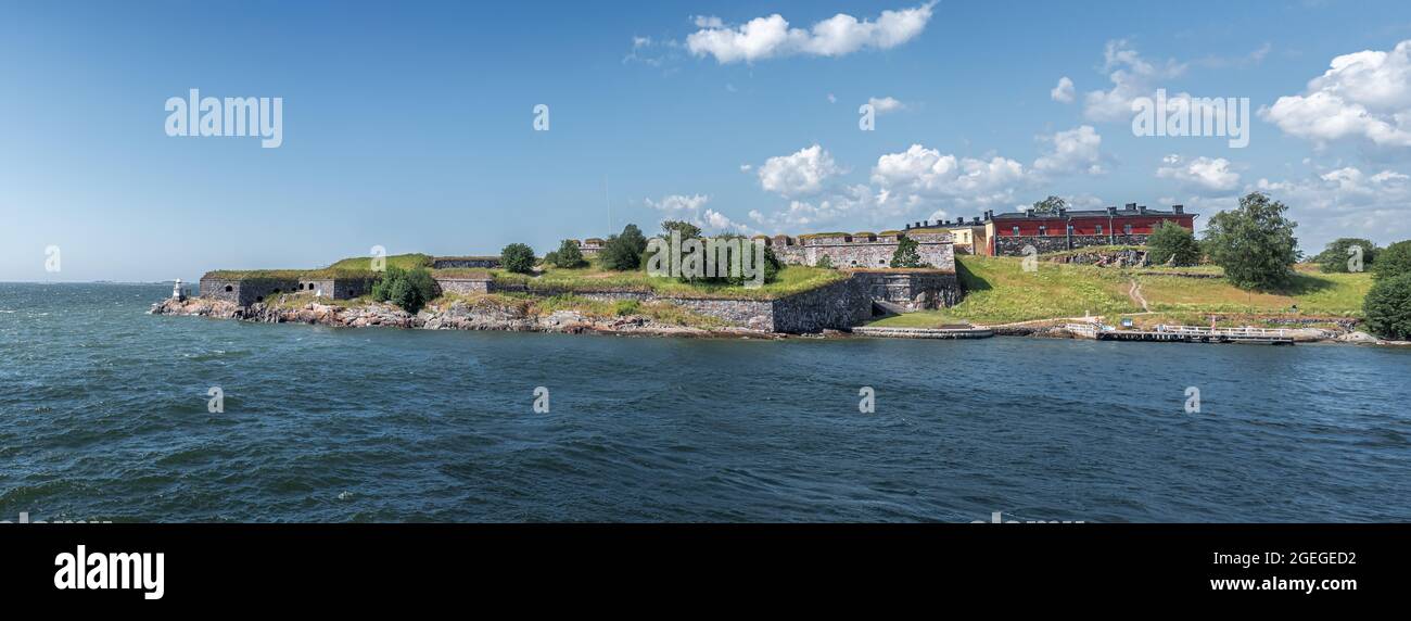 Panoramic view of Suomenlinna Fortress and Kustaanmiekka Island - Helsinki, Finland Stock Photo