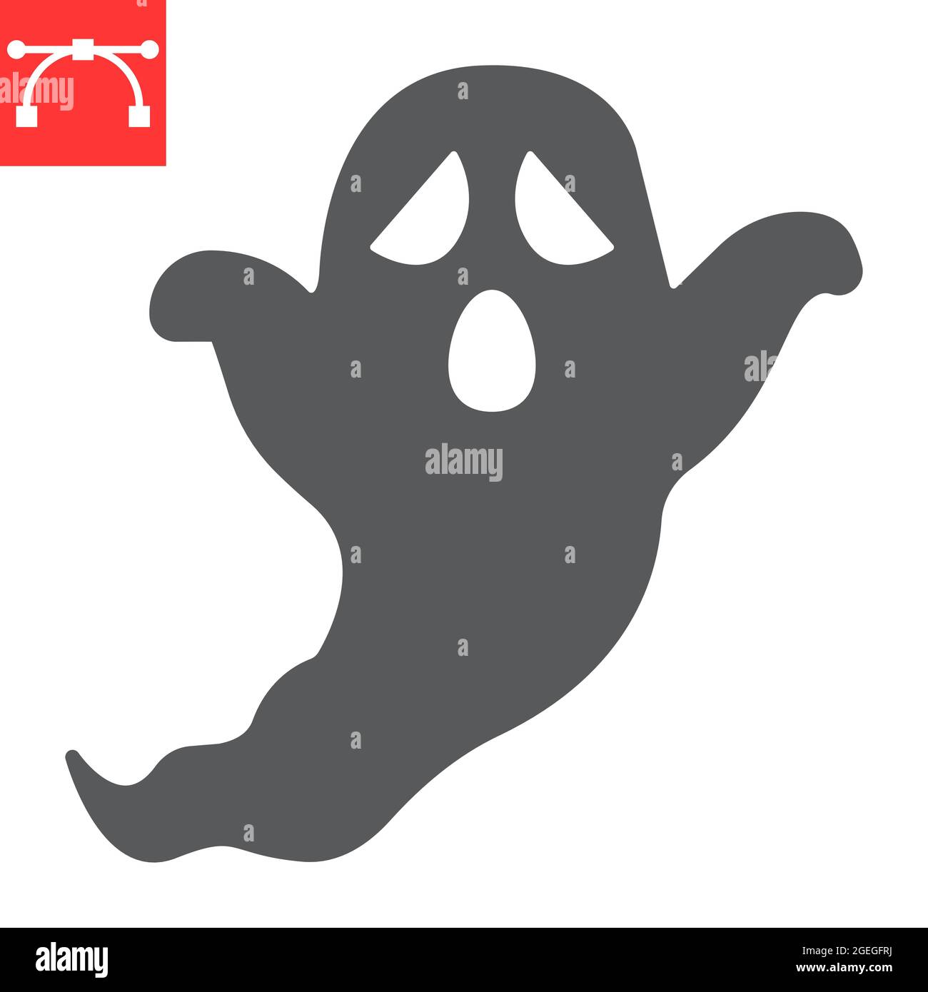Ghost glyph icon, holiday and halloween, ghost vector icon, vector graphics, editable stroke solid sign, eps 10. Stock Vector