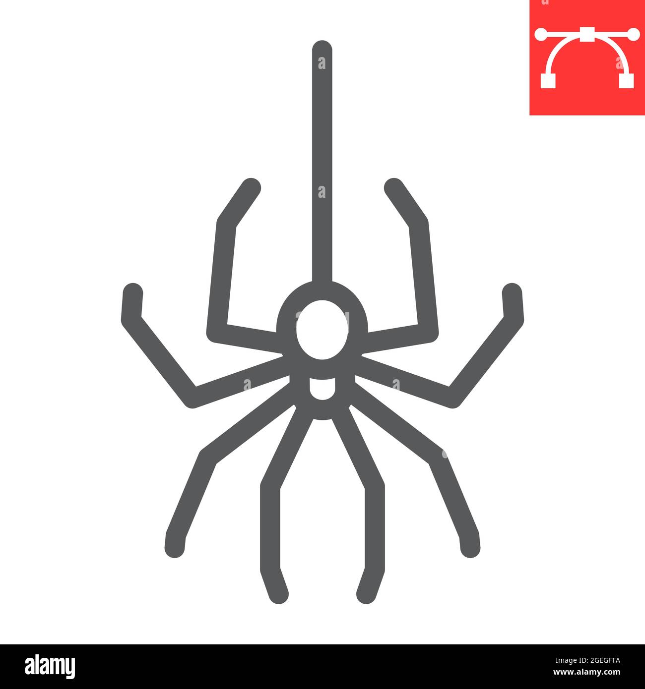Spider line icon, arachnid and halloween, spider vector icon