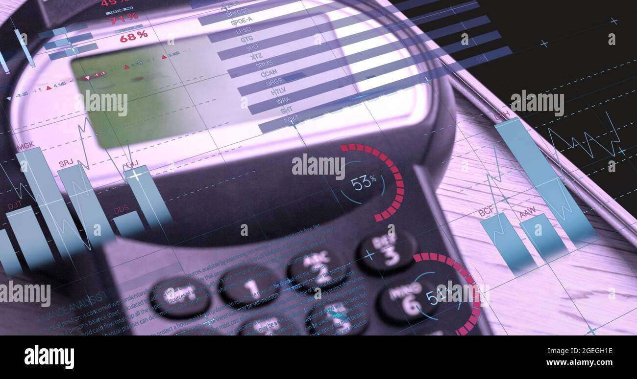 Image of financial data processing over credit card terminal Stock ...
